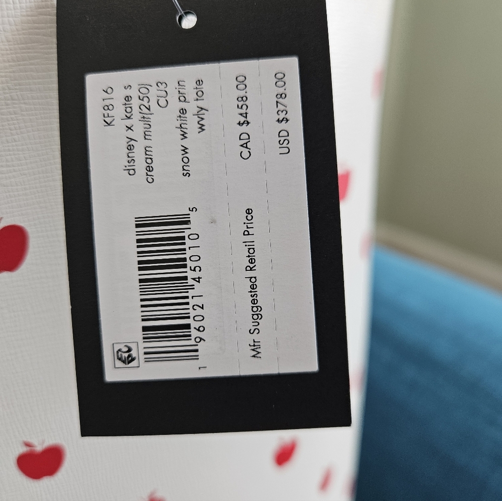 Kate Spade Cream and Red Snow White Tote - Picture 9 of 9